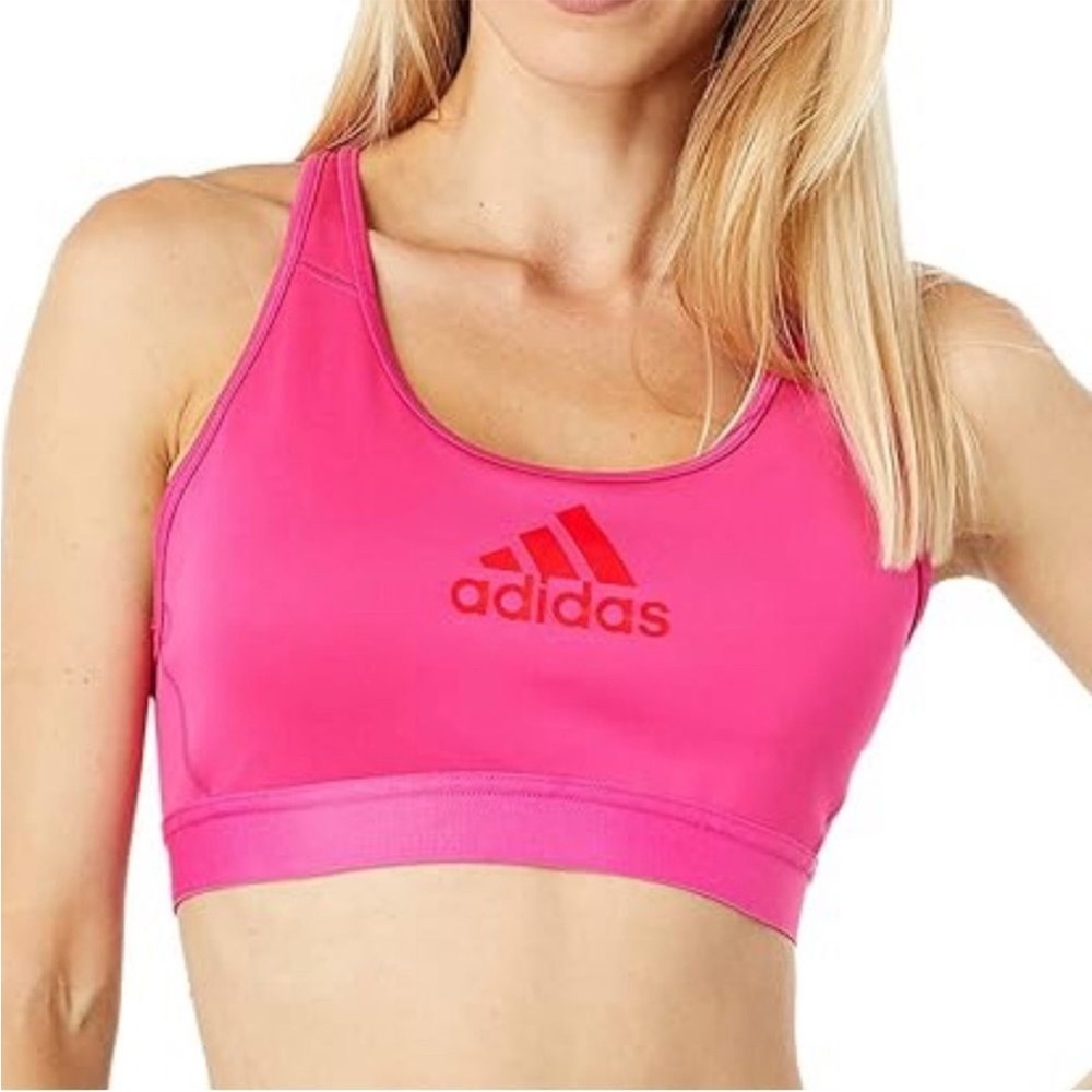 Adidas NWT Don't Rest Alphaskin Bra Team Real Magenta/Vivid Red